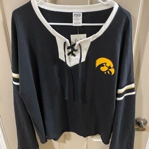 PINK Iowa crop sweater